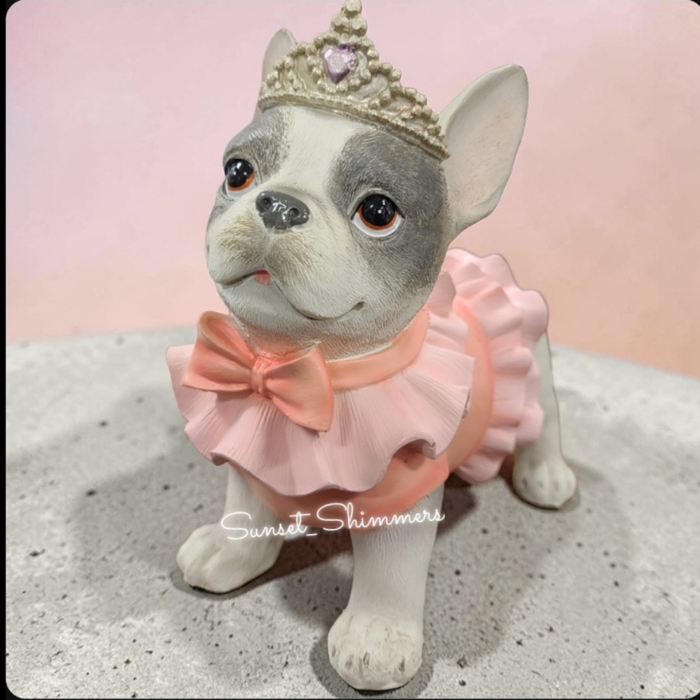 French Bulldog Frenchie Dog Princess Figurine Statue Decor New
